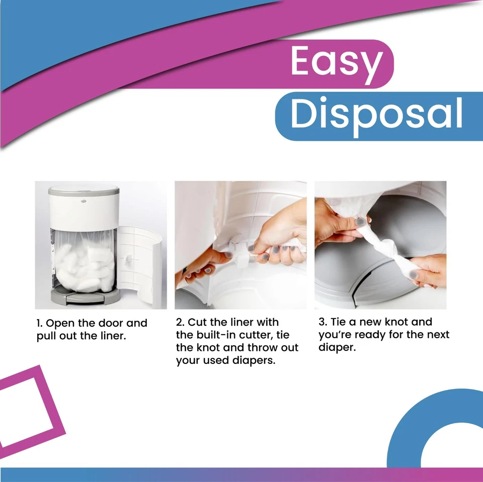 Repuesto de cubo de pañales Decor Classic, 5 forros de recarga, 30 % más grueso, a prueba de fugas, enviado Foto 4 de 4