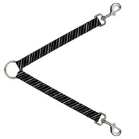Dog Leash Splitter Diagonal Stripes Scribble Gray/Black (Us Import)