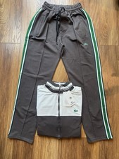 Lacoste Men?s Tracksuit Set Size L Brown Green Full Zip Joggers Casual Sportswea