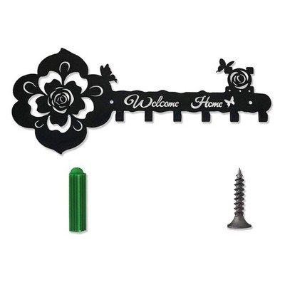 Rose Metal Wall Hook Multifunction Storage Hanger Shelf Organizer Supplies