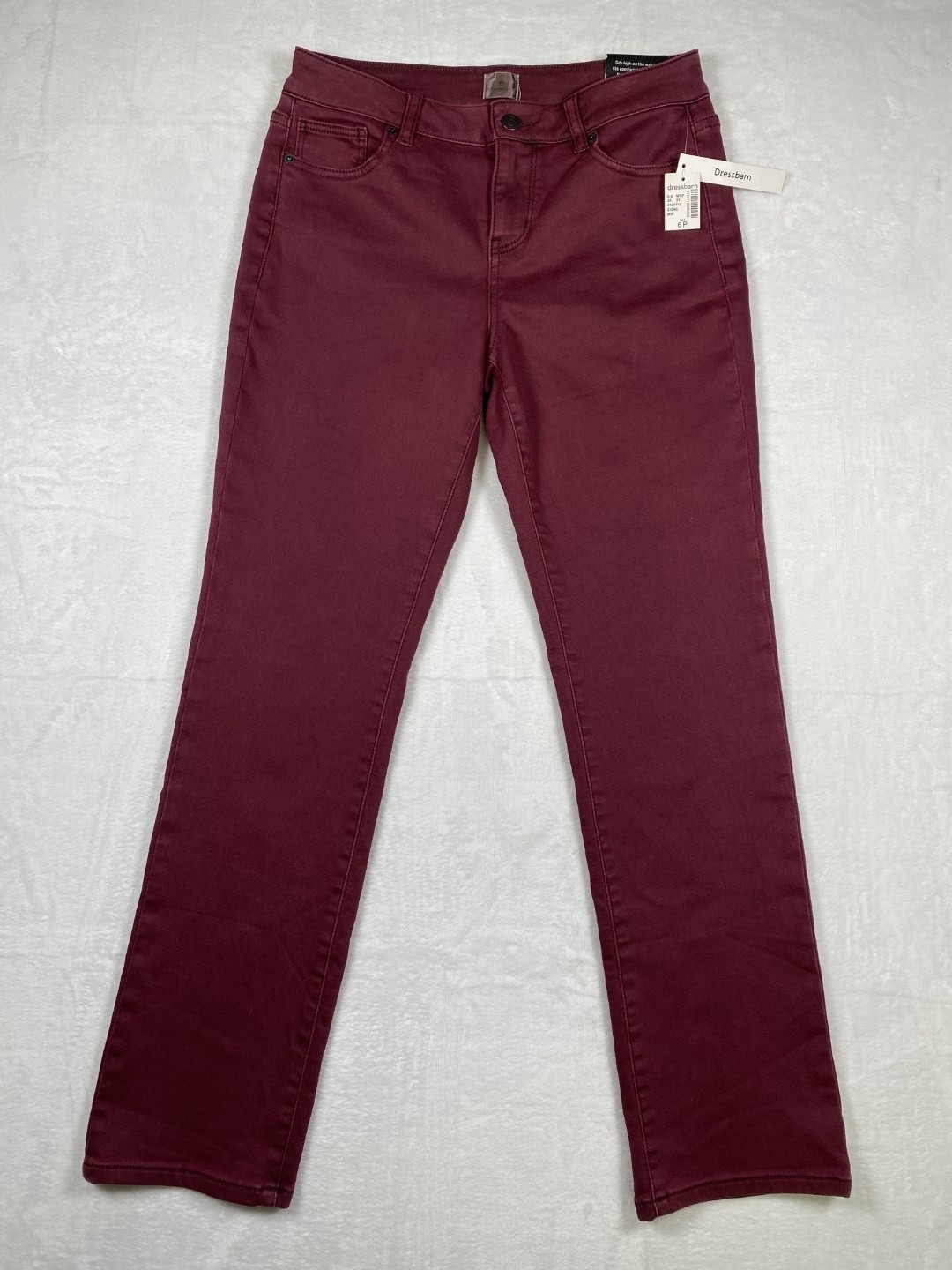 Burgundy Size 6p Petite Stretch High Rise