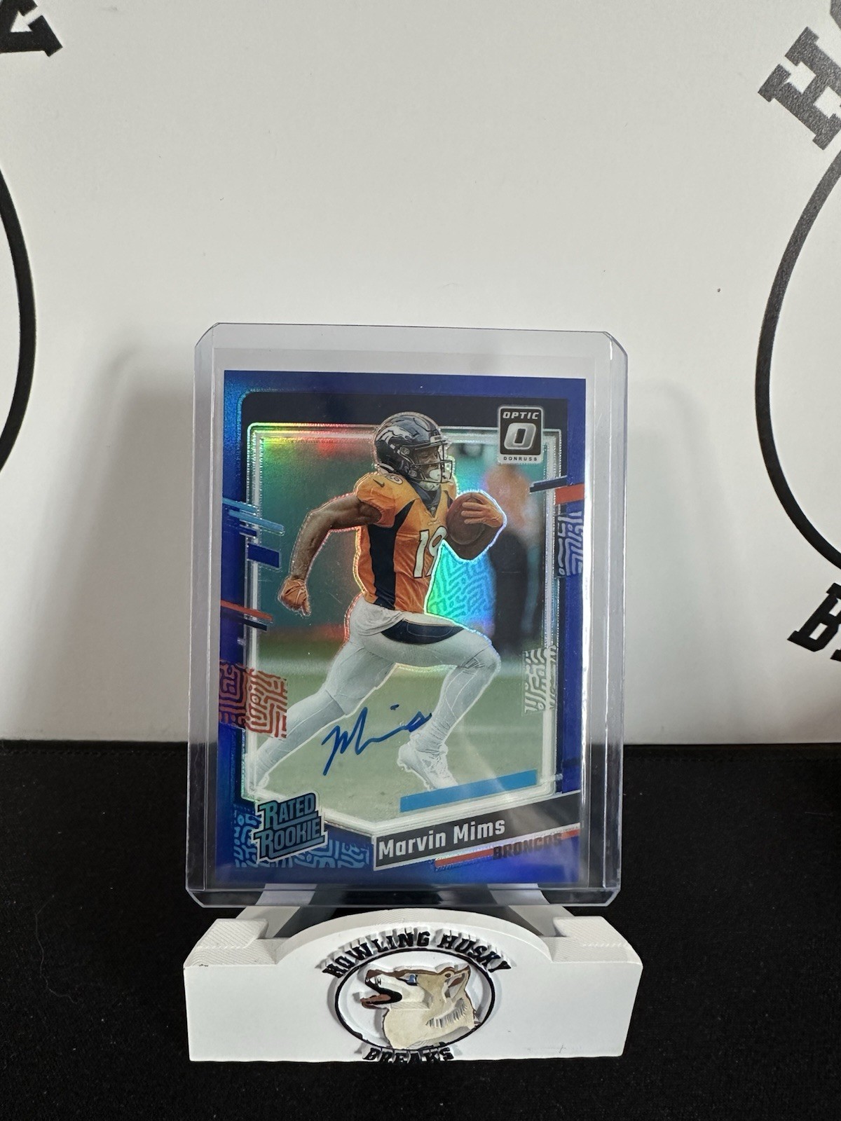 2023 Panini Donruss Optic Marvin Mims RC #231 Blue Auto /99 BRONCOS