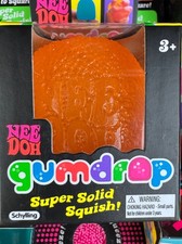 Schylling Nee Doh Gumdrop Super Solid Squish Squeeze Toy, Orange Ages 3