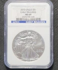 2010 American Silver Eagle ASE $1 - NGC MS69 Early Release - .999 Fine Slb-1080
