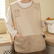 2PC Vest-Style Waterproof and Oil-Proof Wipeable Household Kitchen Cooking Apron