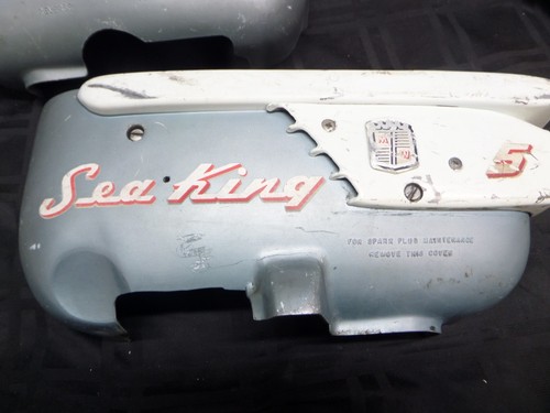 1956 GALE SEA KING GG9002B 5HP LOWER COWLING 552714 552715 COVER OUTBOARD MOTOR - Foto 3 di 15