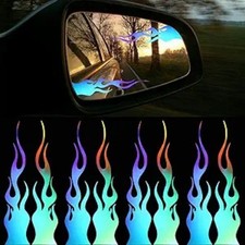 8 Pcs Flame Reflective Decals 5.9 X 1.2 Stickers For Motorcycle Helmet Bike