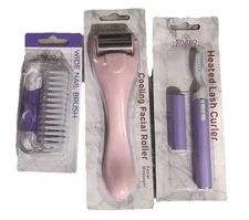 Heated Lash Curler, Cooling Facial Roller & Nail Brush Nib