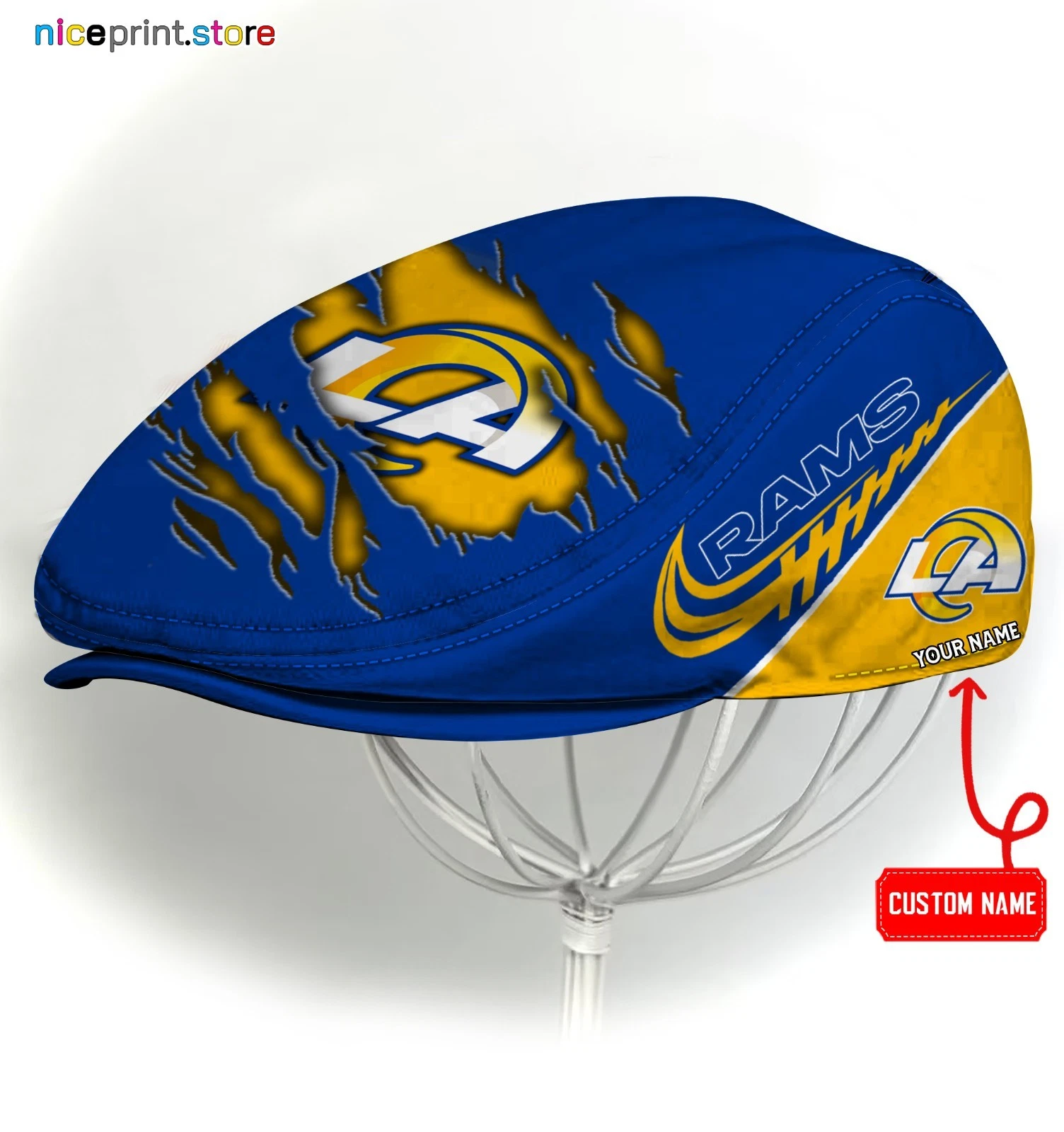 Los Angeles Team Rams Jeff Cap football Jeff Cap football Driving Cap, football Golf Cap