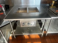 Commercial Stainless Steel Steam Table with Two Full Compartments/Wells