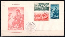 Romania 1951, Mi#1259-61, Sc#777-779, Romanian Young Pioneers Org., Stalin, FDC.