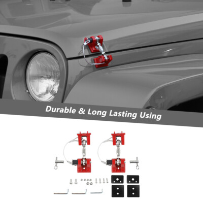 Hood Lock Latches Catch Locking Jeep Wrangler JK (2007-2017) Pair Black Hood Lock Latches Catch Locking Jeep Wrangler JK (2007-2017) Pair Black