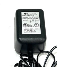 AlphaSmart Direct Plug-In Class 2 Transformer Power Adapter Output 7.5V DC 100mA