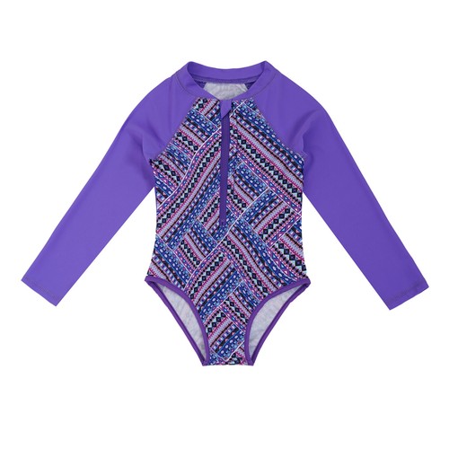 Kids Girl's Swimsuit Poolside Unitards Sea Rompers Party Bodysuit Rash Guard - Picture 36 of 42