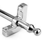 Bright Chrome Stair Rods with Ball Finials and Hinged Brackets – 12.5mm