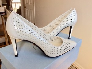 prada white heels