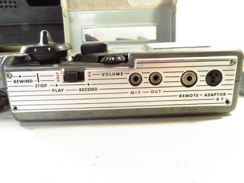 RARE MAGNÉTOPHONE À BANDE VINTAGE Cole Dictater bobine à bobine TR-400, avec micro, étui cuir - Photo 7/9