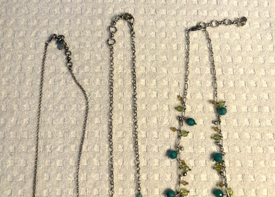 Lote de 3 collares Lucky Brand tono plata color turquesa suroeste/boho Foto 3 de 4