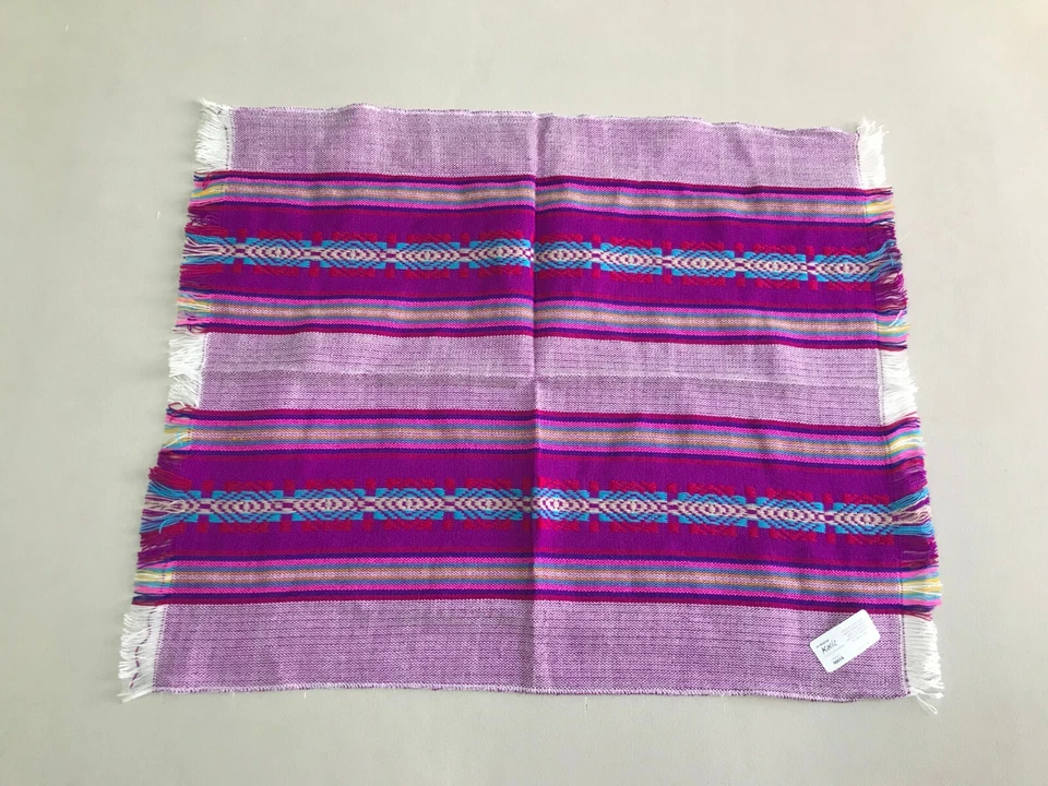 6 PIECE SET MEXICAN XLARGE NAPKINS , TABLE PLACE MAT , 25" X 18"  ,  PURPLE 1 - Image 2 of 2