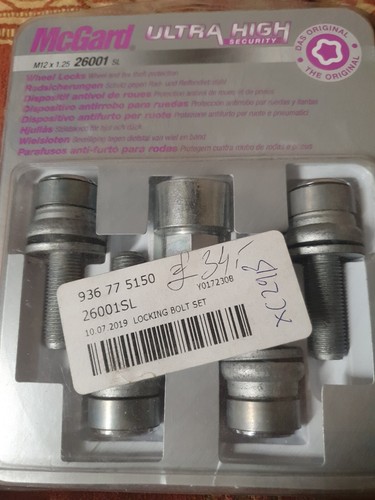 McGard SL UHS Ultra High Security Locking Wheel Bolts M12x1.25 34.5mm 26001SL
