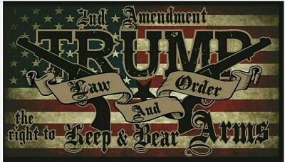 Bandiera Trump 2024 3x5 Piedi - Law & Order 2nd Amendment - MAGA - Poliestere Nylon