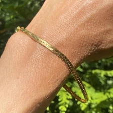 Vintage Bracelet Estate Jewelry Pre-Owned Gold Plated Foxtail Chain