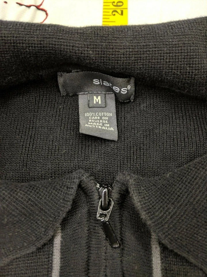 Sudadera Para Hombre Mediana Pizarra Cuello Cremallera Completa, 100% Algodón Australiano Foto 3 de 3