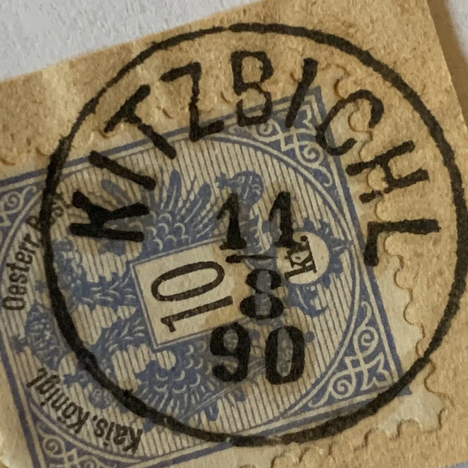 SELLO DE AUSTRIA DE 10 KR CON NEGRITA 1890 KITZBICHL BULLSEYE SON CANCELAR Foto 2 de 2