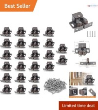 24 Pack Cabinet Latches Double Roller Catch Antique Bronze Durable Steel