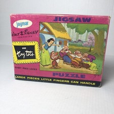 Vintage 1950s Disney Jaymar 400 Pcs Jigsaw Puzzle Snow White Seven Dwarfs RARE