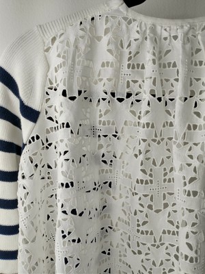 sacai Embroidery star Lace blouse