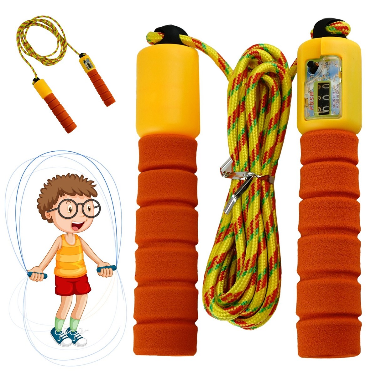 Fitness Peppa Pig Skipping Rope Orange Kids Skipping Rope With