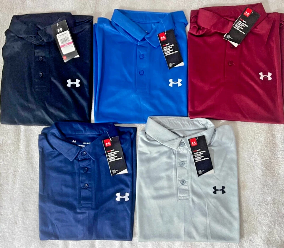 UNDER ARMOUR UA MENS  PERFORMANCE 2.0 STRETCH HEAT GEAR L,XL GOLF POLO SHIRT NEW - Image 3 of 4