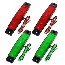 Set of 2 Waterproof Red  Green LED Boat Navigation Lights - DC12V