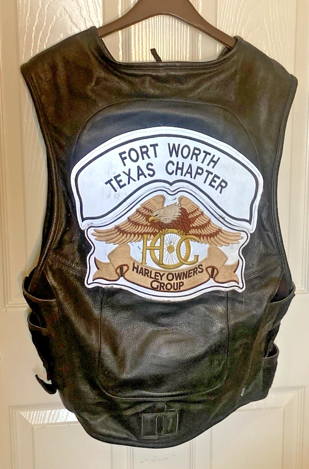 Chaleco Icon Regulador Blindado Cuero Negro Pequeño-Med Fort Worth Harley Owners Group Foto 4 de 4