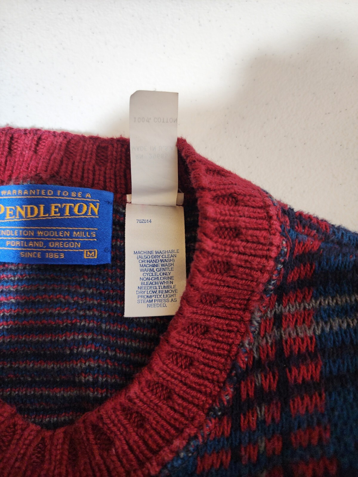 Pendleton Sweater Size Medium Multi-Colored Plaid… - image 4