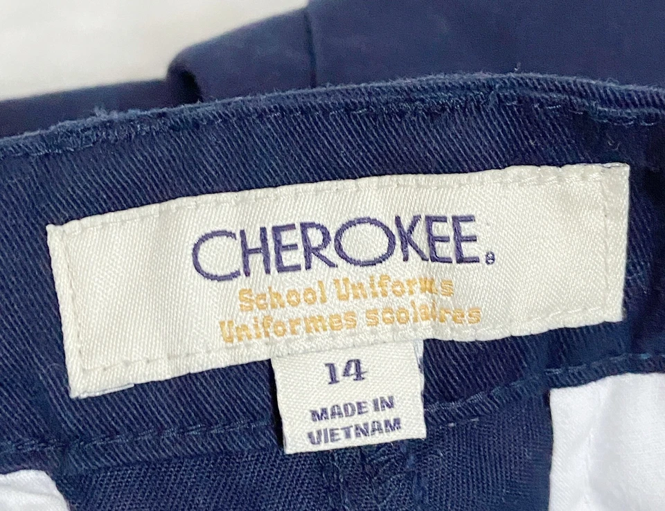 Cherokee, Youth Child Unisex Solid Navy Blue School Uniform Shorts, Size 14 - Image 2 of 4