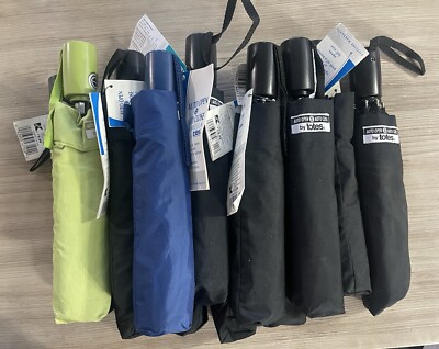 totes Black Auto Open Close Compact Umbrella Full Size