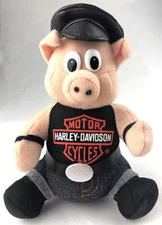 Harley Davidson Plush Pig Hog Stuffed Animal By Play Vintage 6.5"