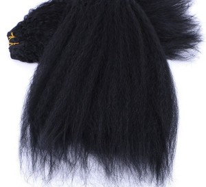 Kinky Straights Synthetic Bundles Sewing Synthetic Hair Weave Heat