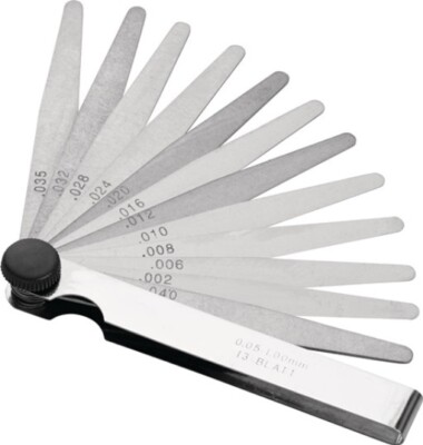 PROMAT  Fühlerlehre  Blattstärke 0,05-2,0 mm Stahl Länge 100 mm Blattanzahl 21 S
