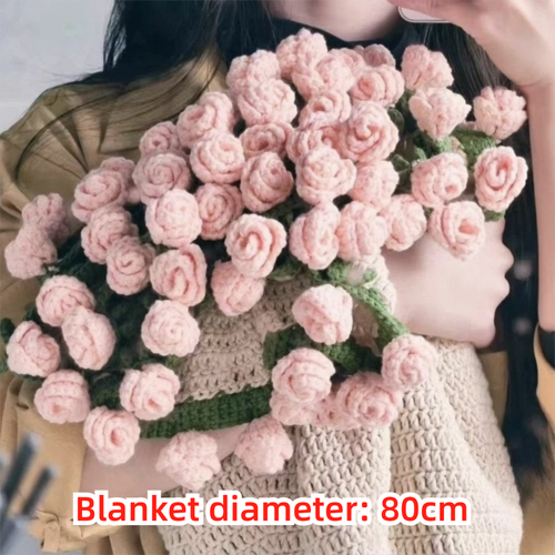 Handmade Crocheted Flower Bouquet Blanket Crochet Kit 110cm Baby Blanket Gift - Picture 21 of 21