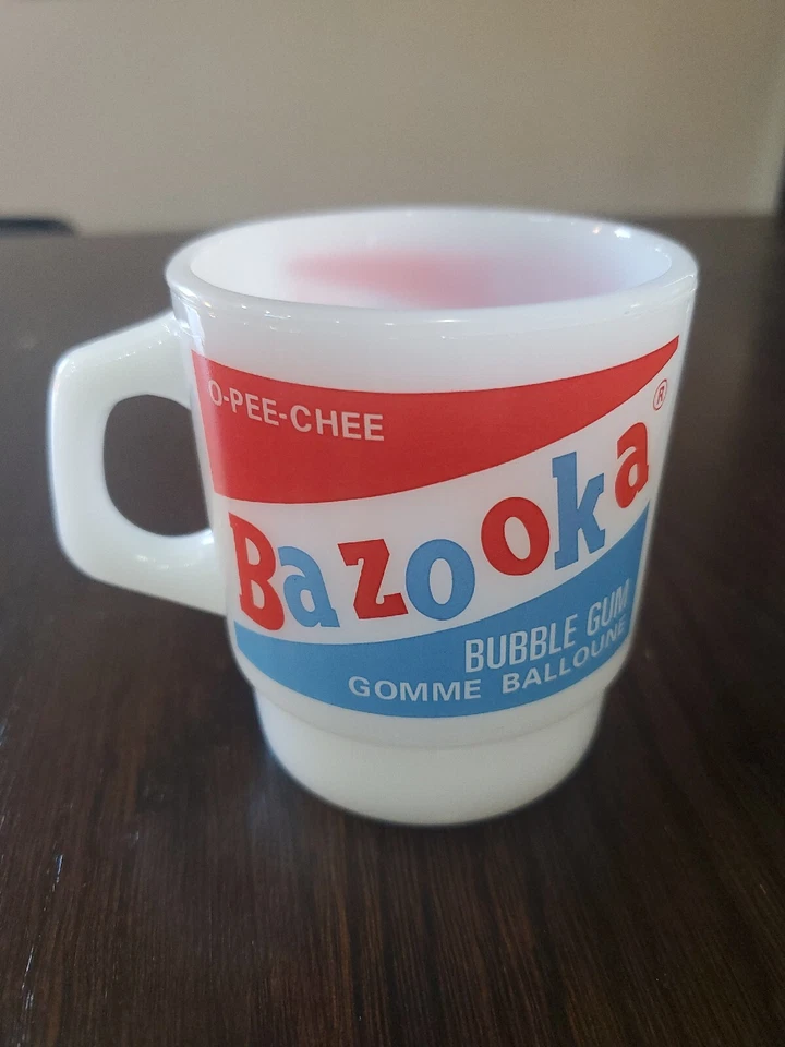 РЕДКАЯ!! Кружка O-PEE-CHEE Anchor Hocking Fire King Bazooka Bubble Gum ❤💙🤍❤💙🤍 - Изображение 4 из 4