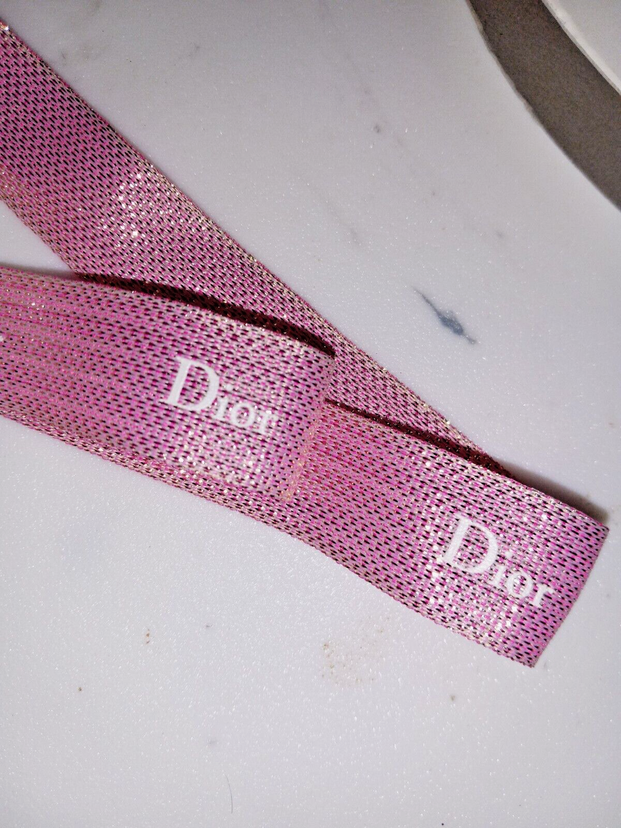 Dior DESIGNER Ribbon Pink with White logo, sell by the yard