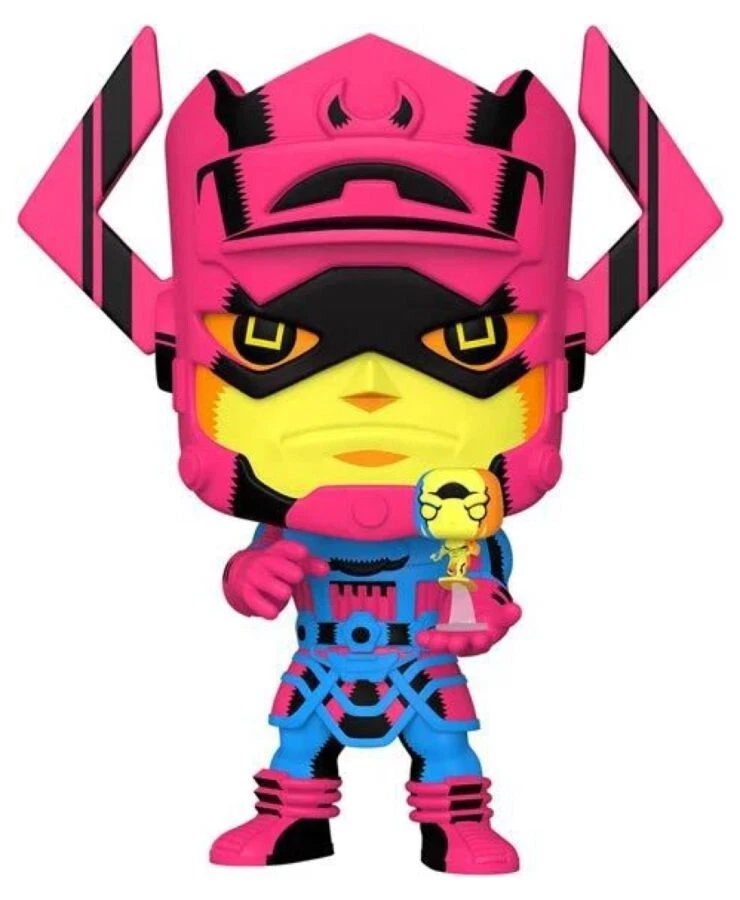 Fantastic Four Galactus Silver Surfer Black Light Exclusive 10" Pop! Vinyl OE Foto 2 de 2