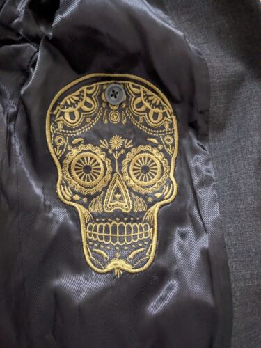 Diesel Mens Dark Grey wool blend Suit Jacket Blazer - Day of the Dead - Medium - Picture 3 of 7