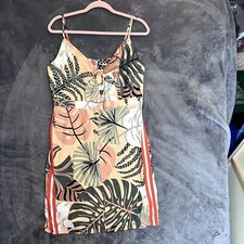 Farm Rio for Antropologie palm leaf sleeveless cut out mini dress size large