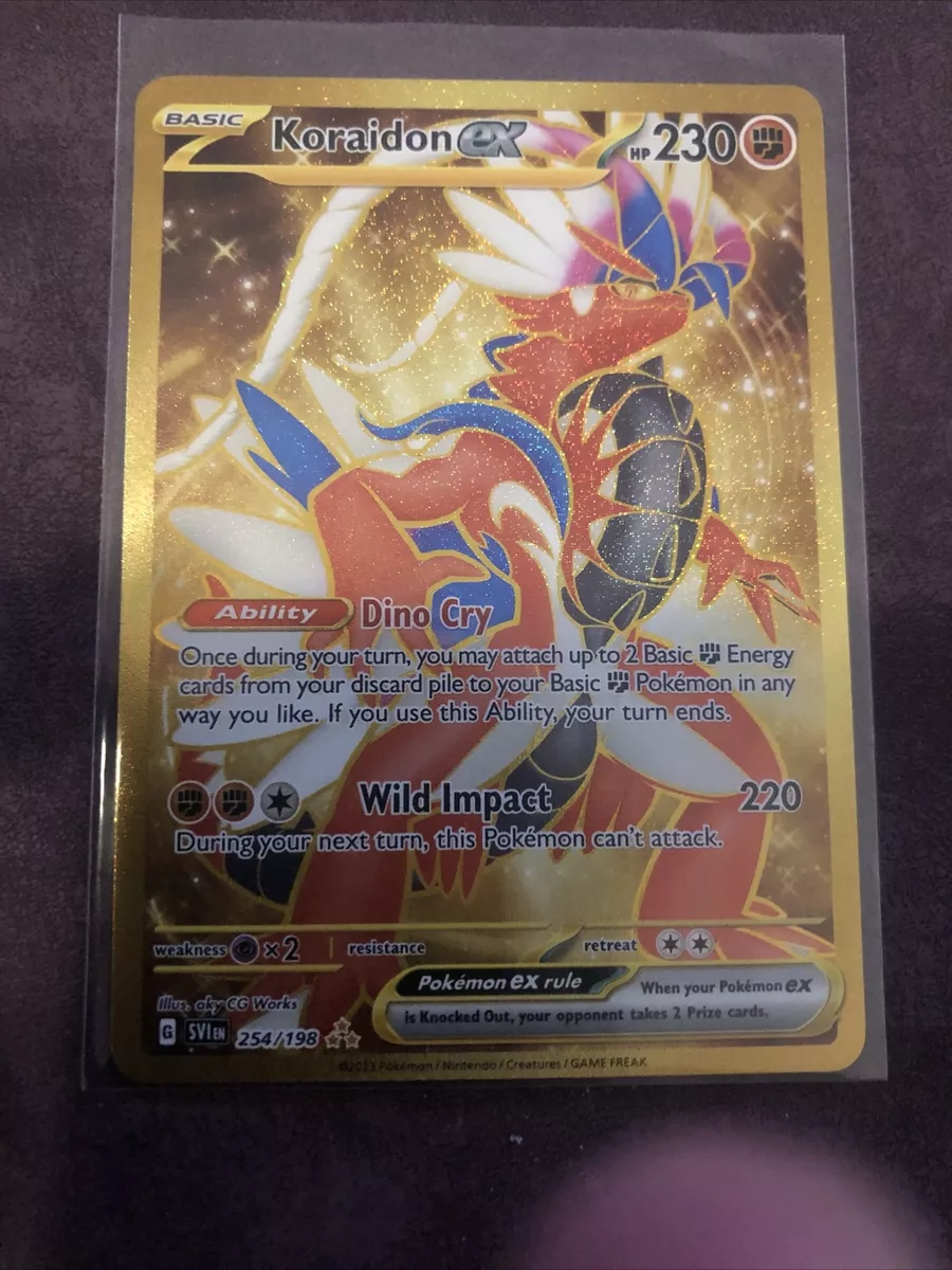 Pokemon TCG Scarlet and Violet Koraidon EX Hyper Rare Gold 254/198 Secret  Rare