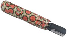 Totes Compact Folding Auto Open Umbrella, 39" arch, Watermelon, orange-green