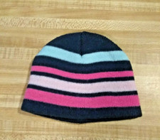 Wonder Nation Baby Girl One Size 100 Acrylic Blue Striped Winter Hat
